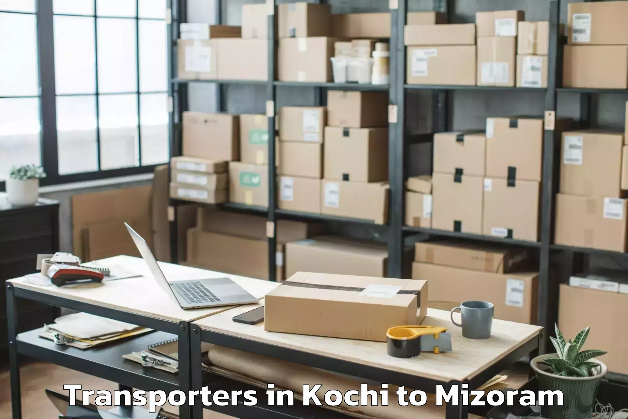 Book Kochi to Thenzawl Transporters Online